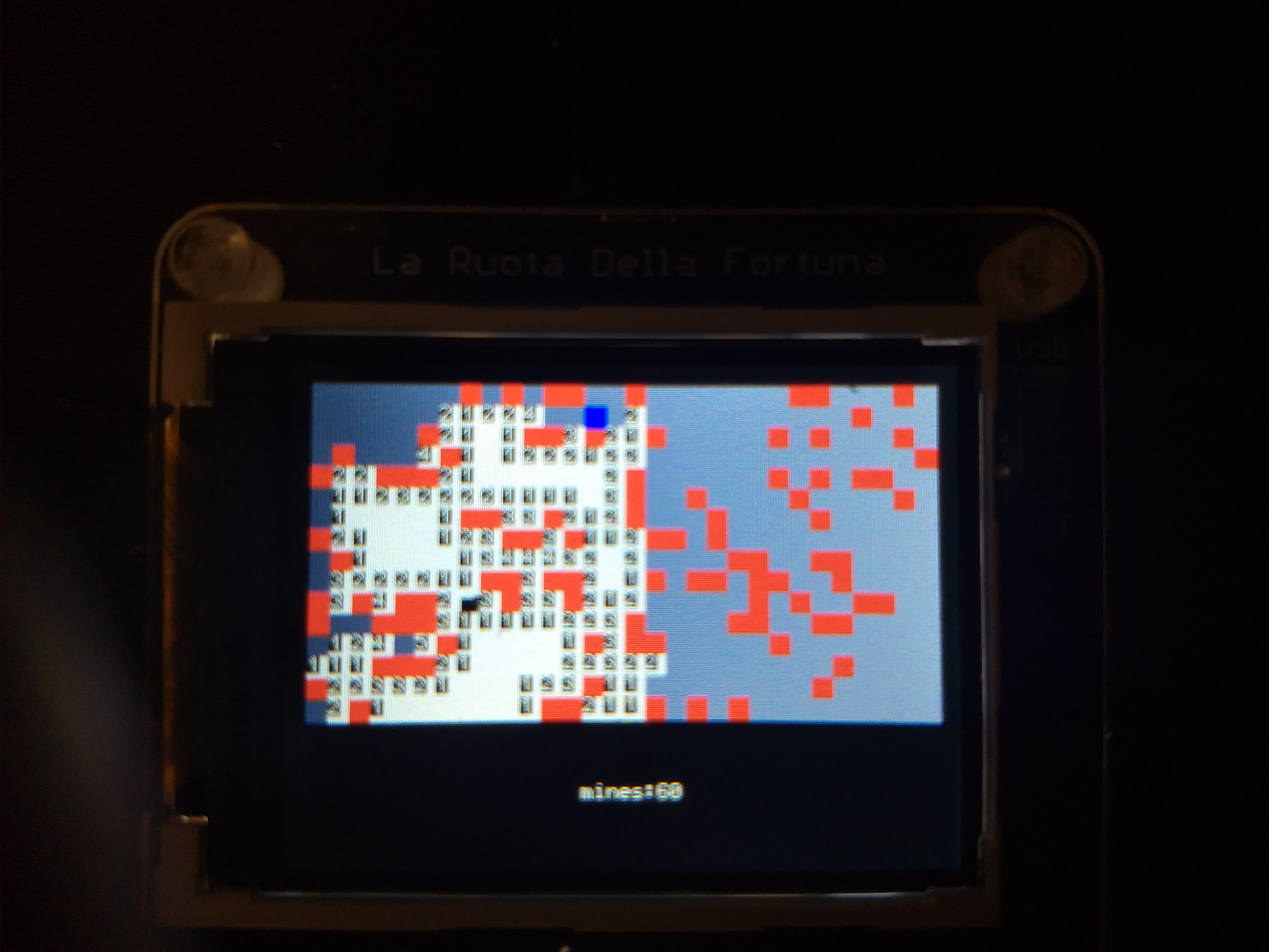 Fortuna Mines showing all the mines after a mine has been selected on a 30x16 board.